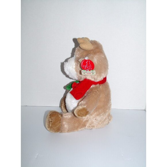Heads and Tales Gund Beige White Reindeer Christmas Tree Red Scarf Plush 12" NWT - Picture 4 of 5